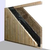 Cut-away section of Sauna Wall (lower part) showing Insulation and other components