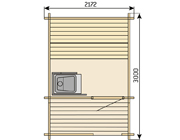 Kuikka Solid-Log Outdoor Sauna 2m x 2m